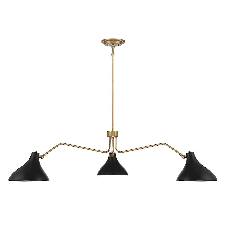 3 Light 48" Pendant, Matte Black