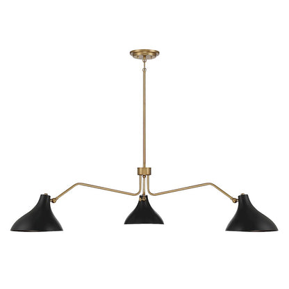 3 Light 48" Pendant, Matte Black