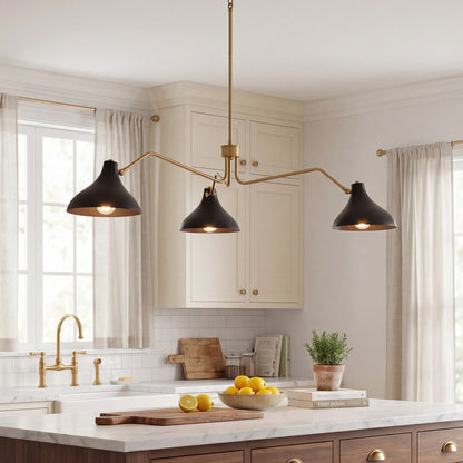 3 Light 48" Pendant, Matte Black