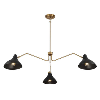 3 Light 48" Pendant, Matte Black