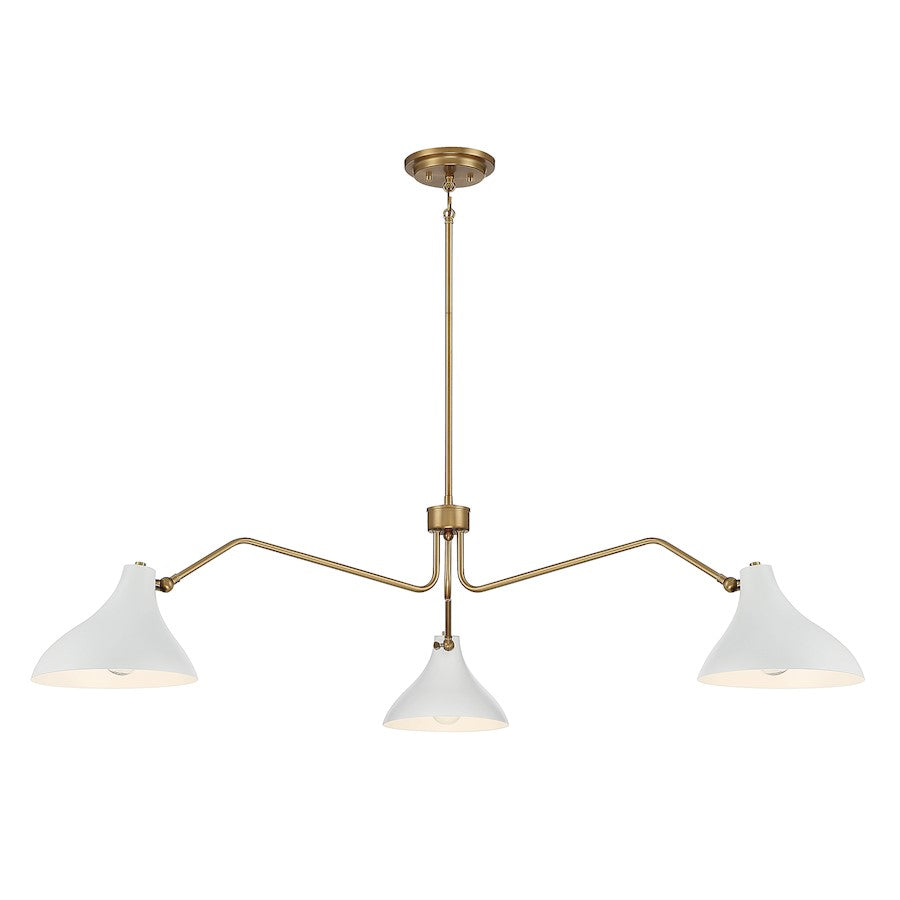 3 Light Pendant, White