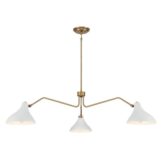 3 Light Pendant, White