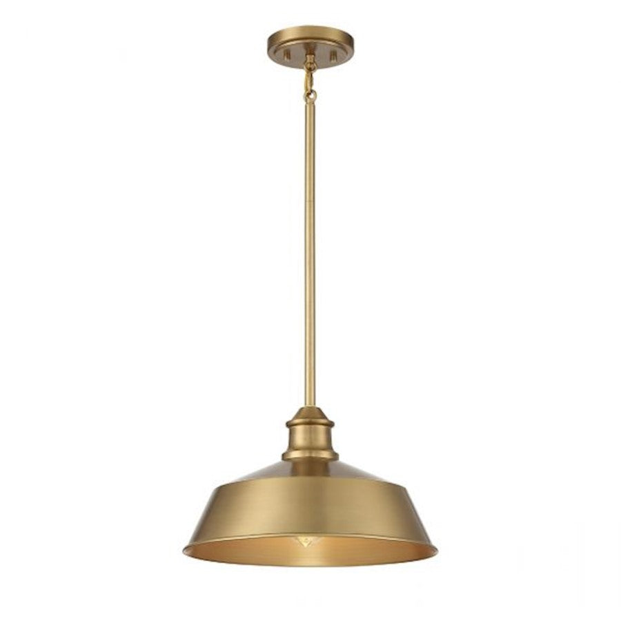 1 Light 8" Pendant, Natural Brass