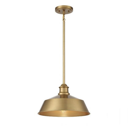 1 Light 8" Pendant, Natural Brass