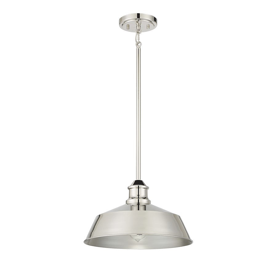 1 Light 8" Pendant, Polished Nickel