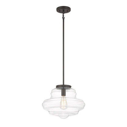 1 Light 12" Pendant, Natural Brass