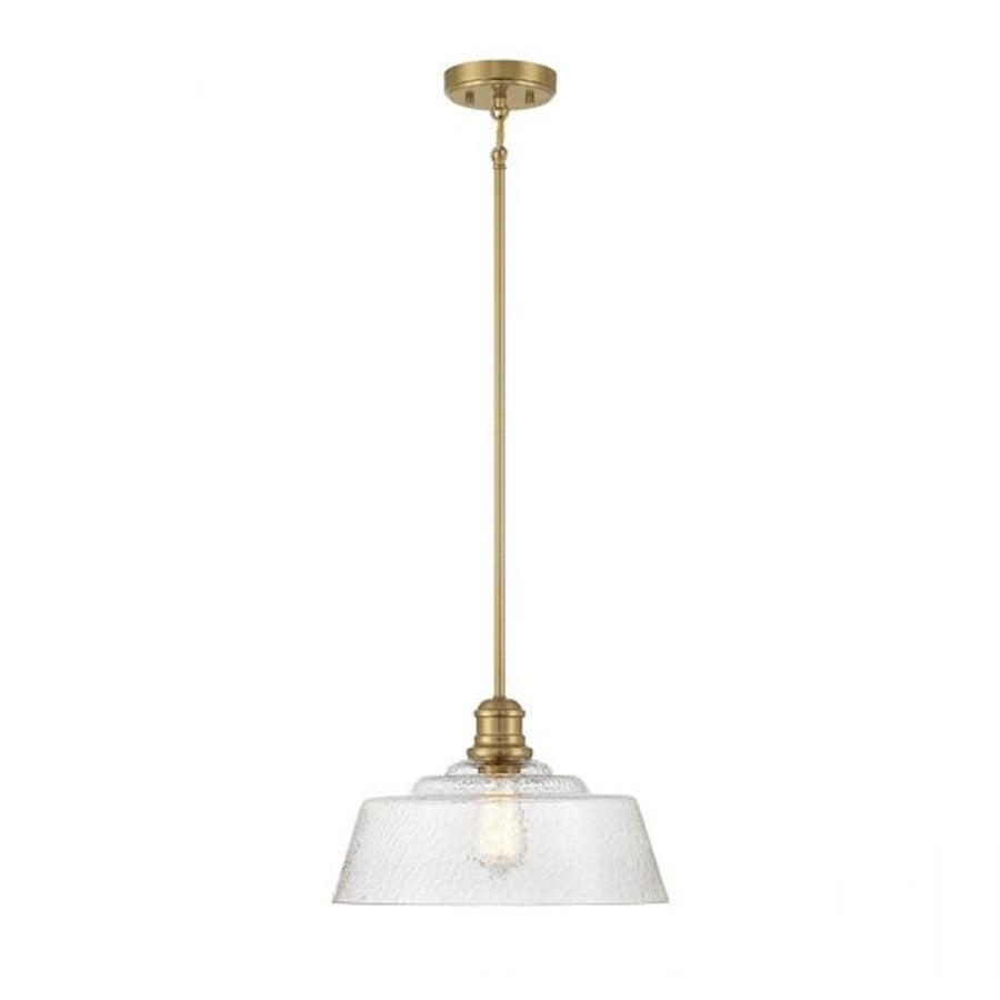 1 Light 15" Pendant, Natural Brass