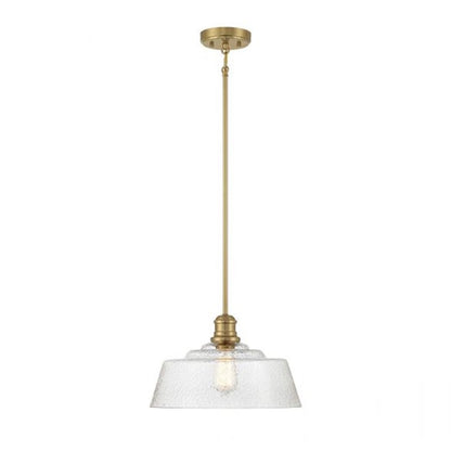 1 Light 15" Pendant, Natural Brass