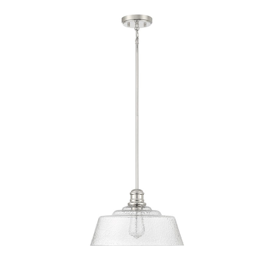 1 Light 15" Pendant, Polished Nickel