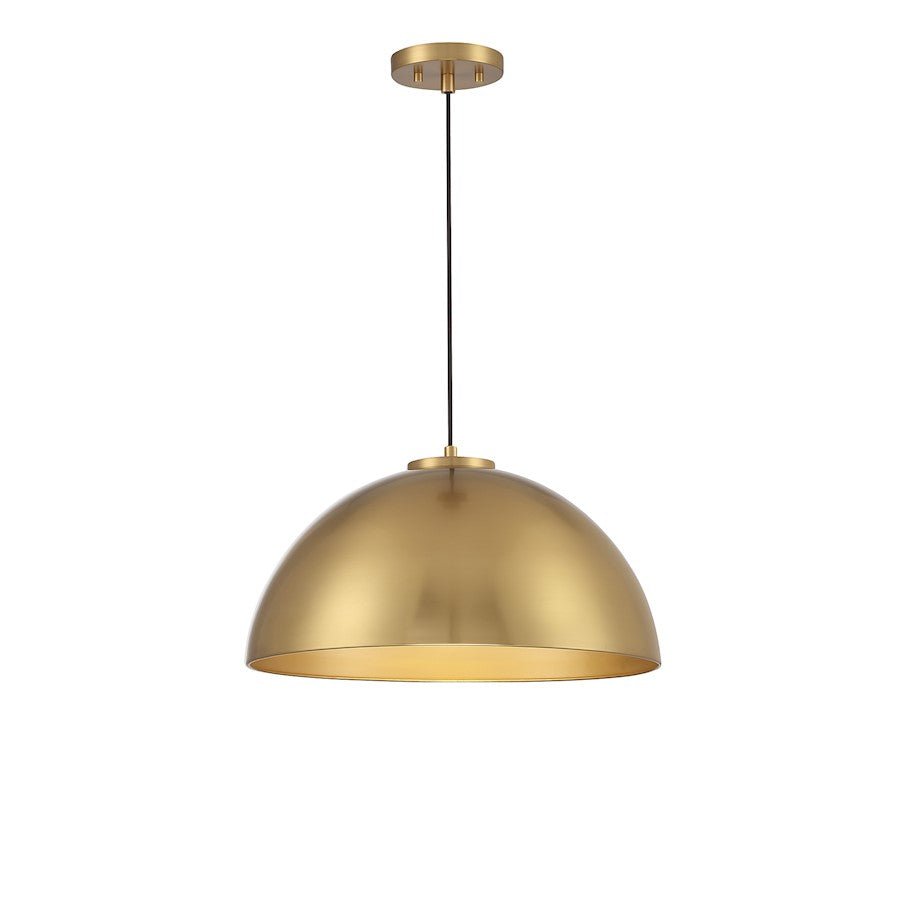 Savoy House 1-Light 10" Vintage Industrial Pendant, Natural Brass - M7024NB