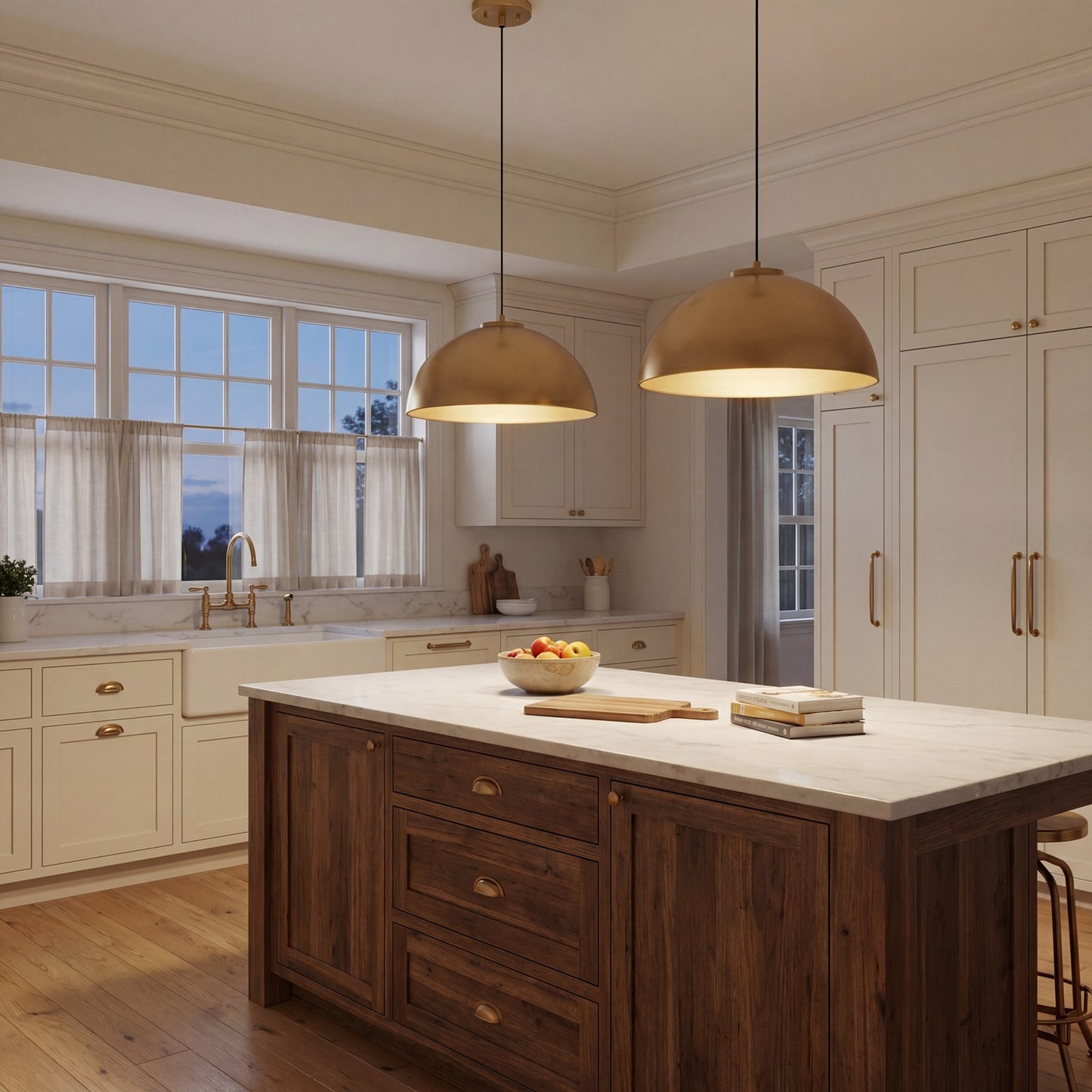 1 Light 10" Pendant, Natural Brass