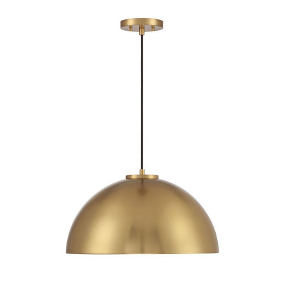 1 Light 10" Pendant, Natural Brass
