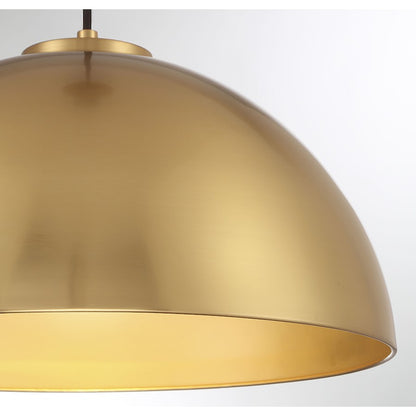 1 Light 10" Pendant, Natural Brass
