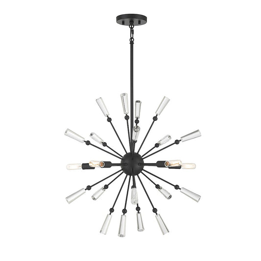 5 Light 26" Pendant, Matte Black