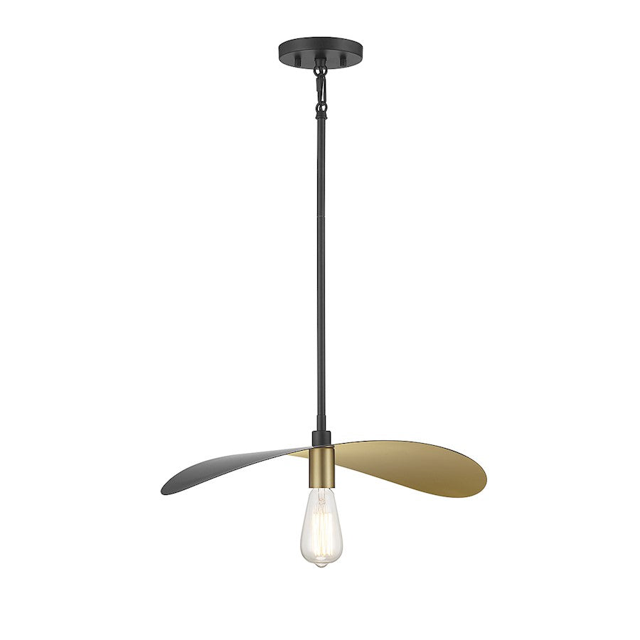 Savoy House 1-Light Pendant, Matte Black/Painted Gold - M7031MBKNB