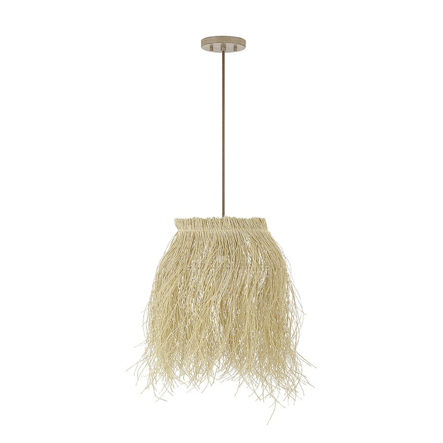 1 Light Pendant, Natural Rattan