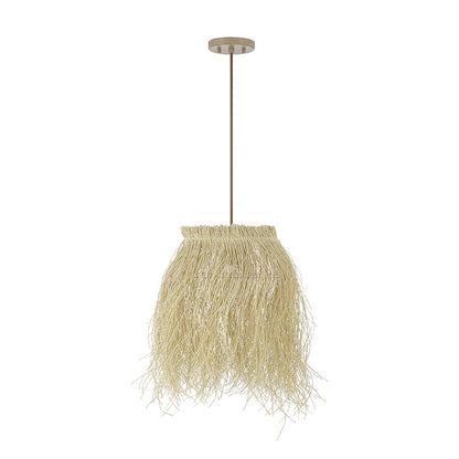 1 Light Pendant, Natural Rattan