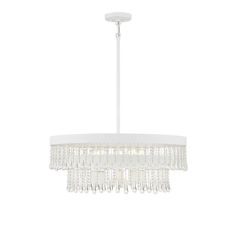 Savoy House 6-Light Pendant, Bisque White - M7038BQW