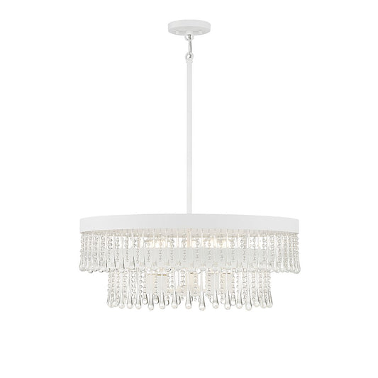 Savoy House 6-Light Pendant, Bisque White - M7038BQW