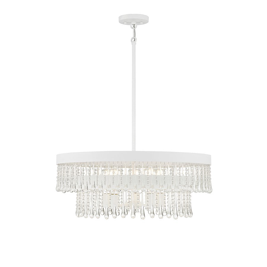 6 Light Pendant, Bisque White
