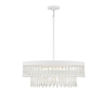 6 Light Pendant, Bisque White