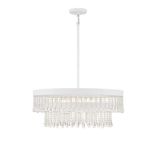 6 Light Pendant, Bisque White