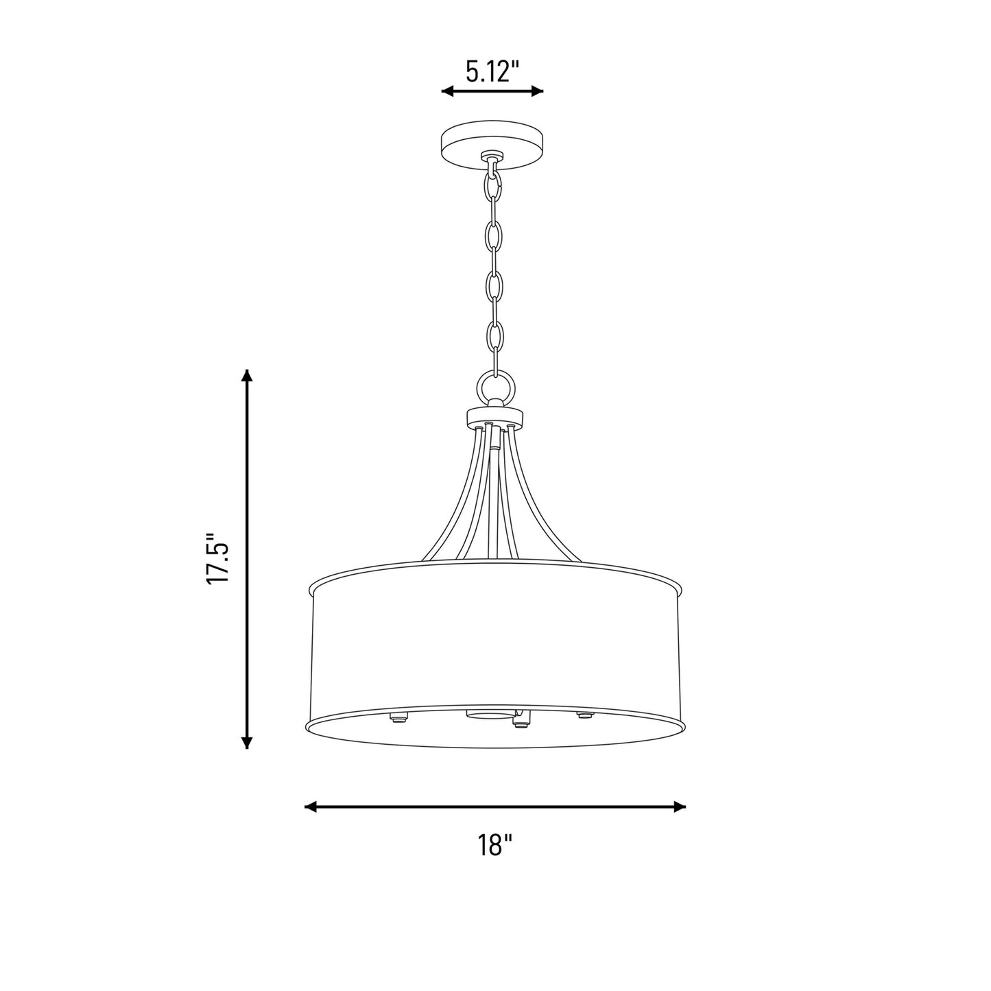 4 Light Pendant, Antique Silver