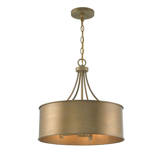 4 Light Pendant, Brushed Gold
