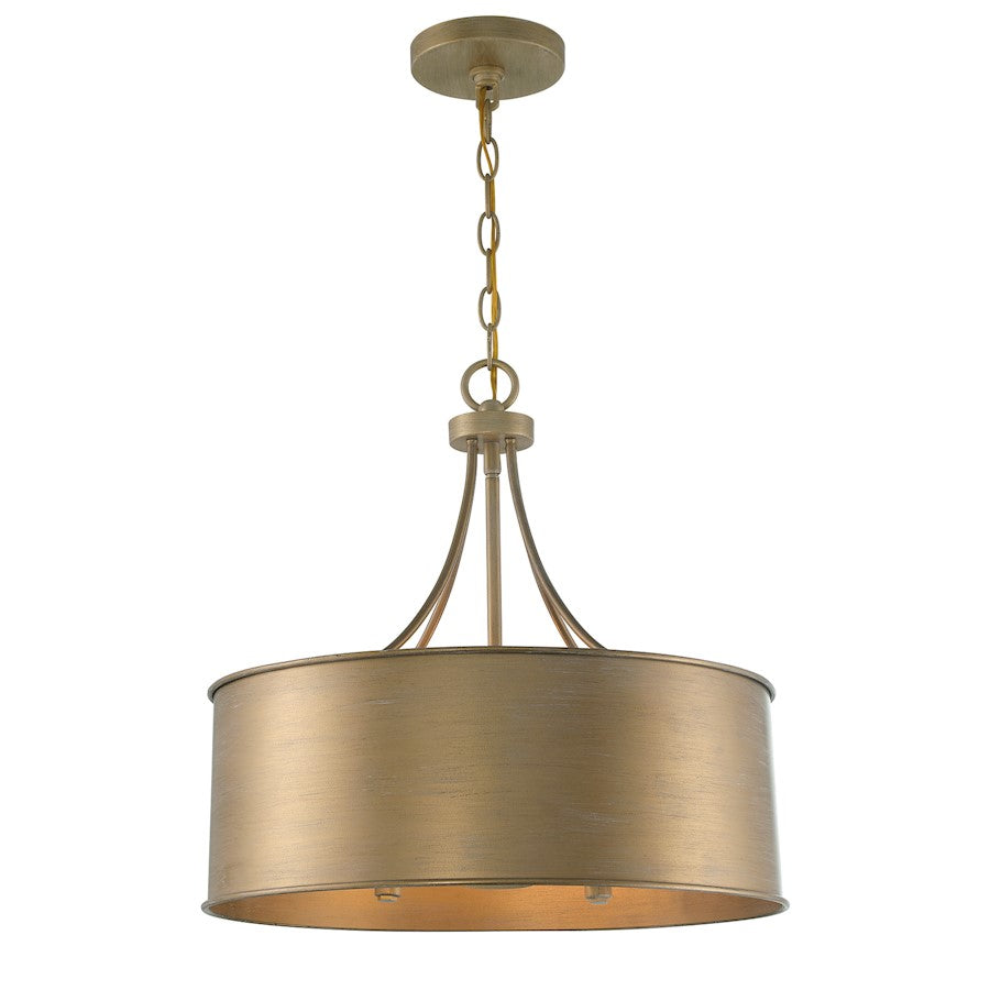 4 Light Pendant, Brushed Gold