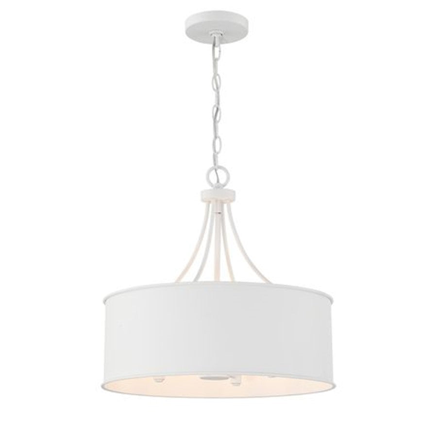 4 Light Pendant, Bisque White