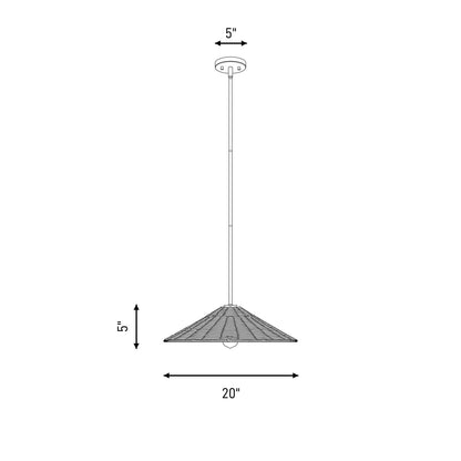 1 Light 20" Pendant, Matte Black