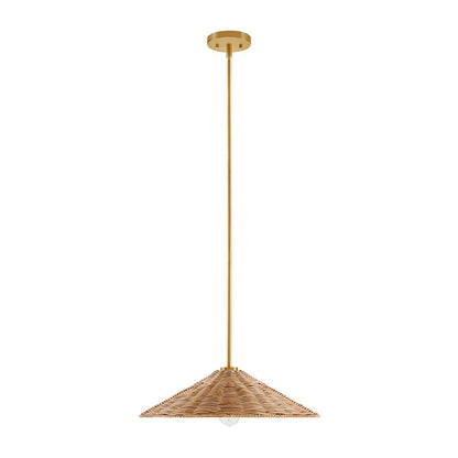 1 Light 20" Pendant, Natural Brass