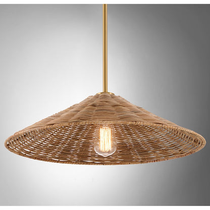 1 Light 20" Pendant, Natural Brass