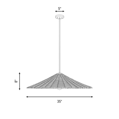 1 Light 35" Pendant, Matte Black