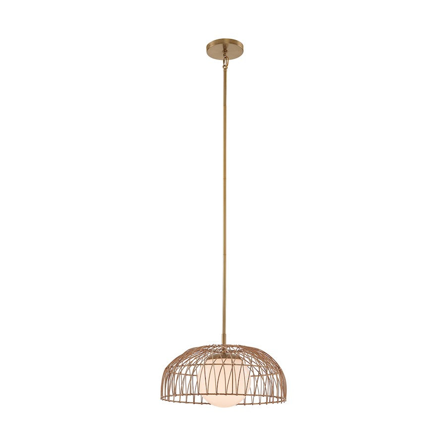 Savoy House 1-Light Convertible Pendant Or Semi-Flush, Natural Brass