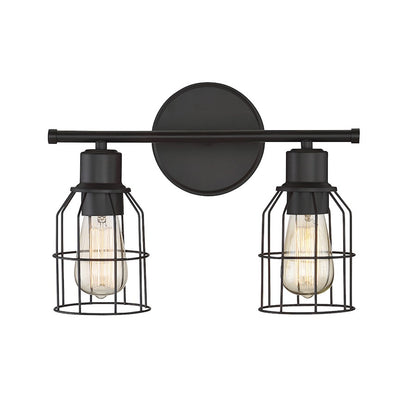 2-Light 15" Bathroom Vanity Light, Oil Rubbed Bronze