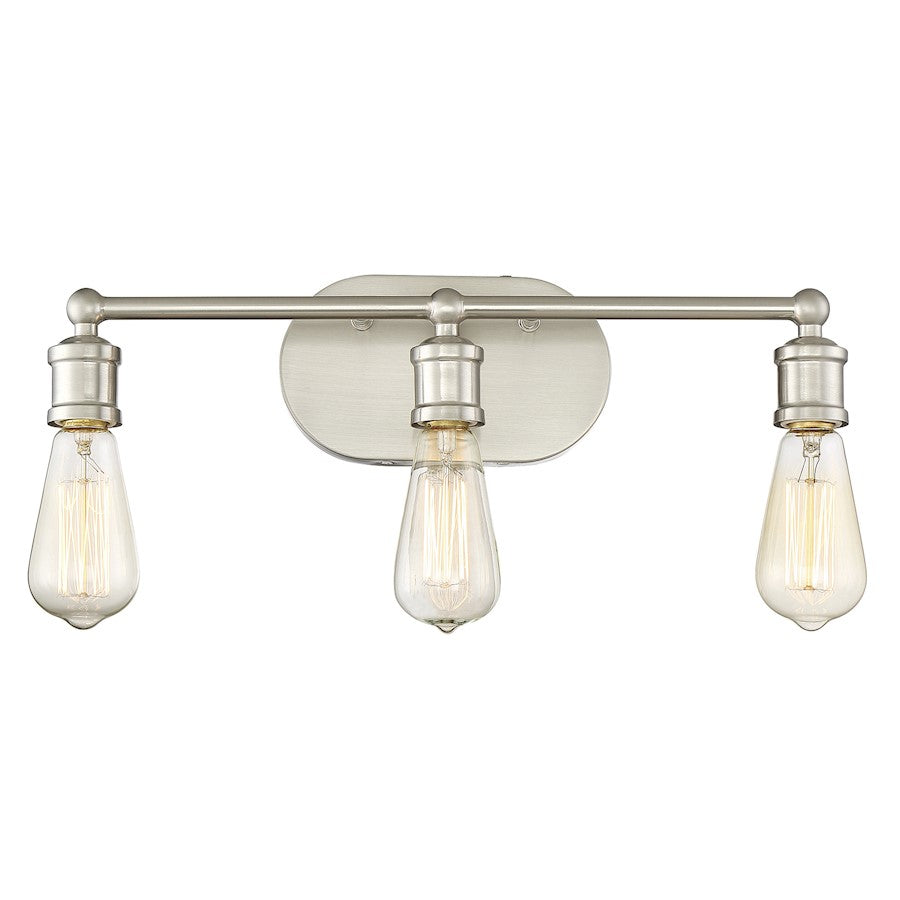 Savoy House 3-Light 19" Bathroom Vanity Light, Brushed Nickel - M80012BN