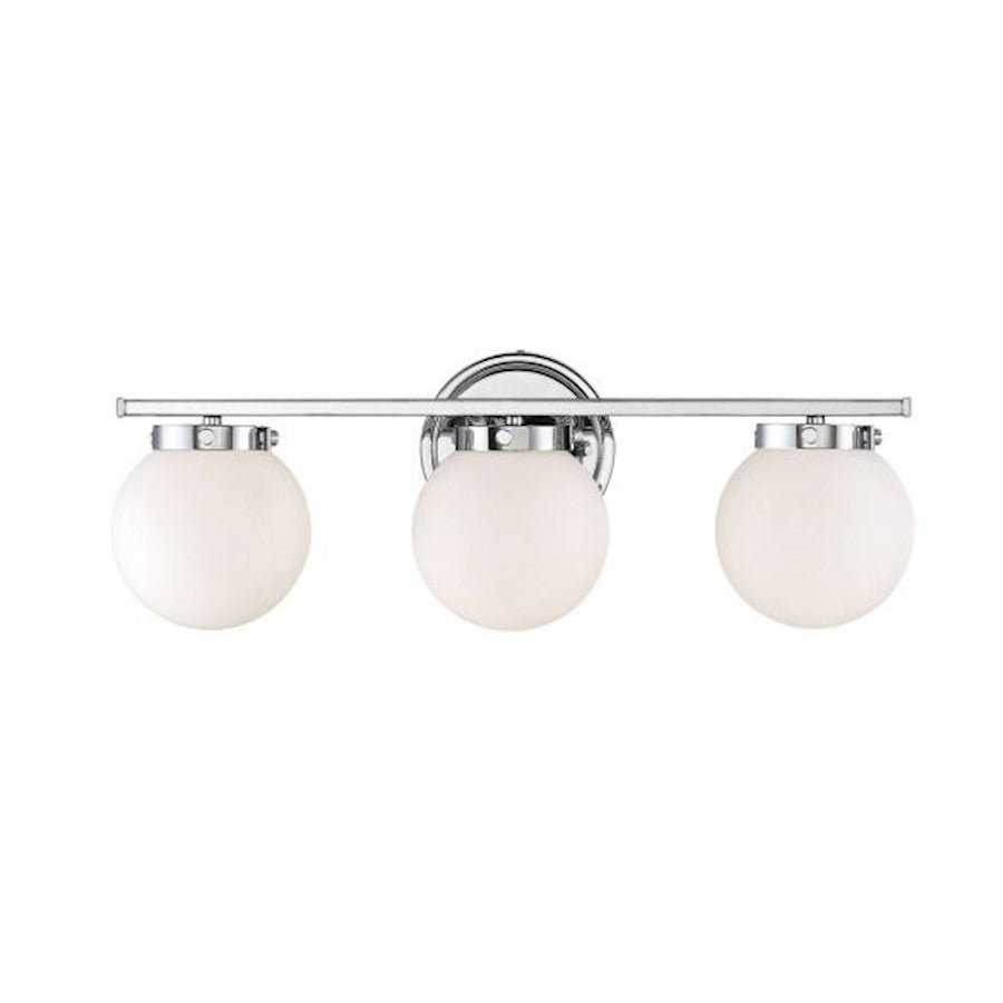 Savoy House 3-Light 24" Bathroom Vanity Light, Chrome/Opal - M80023CH