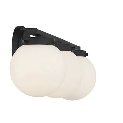3-Light, 24" Bathroom Vanity Light, Matte Black