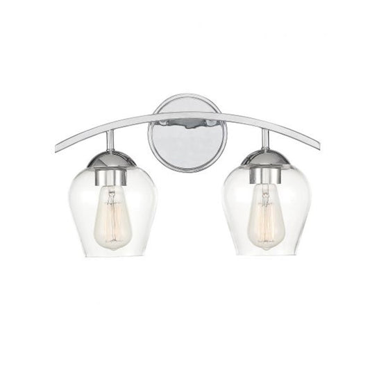 2-Light 16" Bathroom Vanity Light, Chrome
