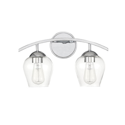 2-Light 16" Bathroom Vanity Light, Chrome