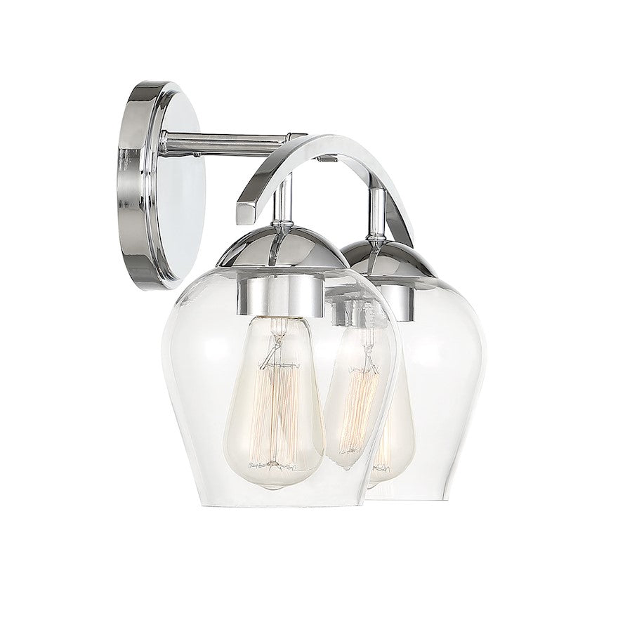 2-Light 16" Bathroom Vanity Light, Chrome