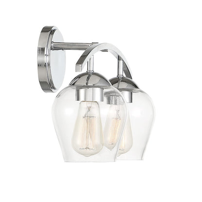 2-Light 16" Bathroom Vanity Light, Chrome