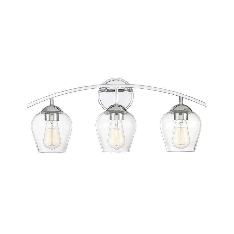 3-Light 24" Bathroom Vanity Light, Chrome