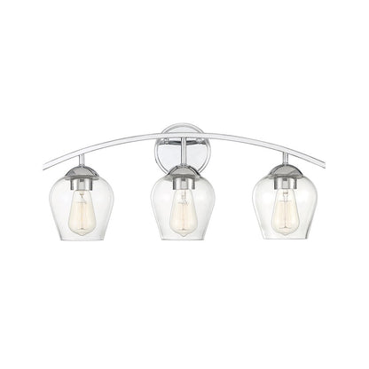 3-Light 24" Bathroom Vanity Light, Chrome