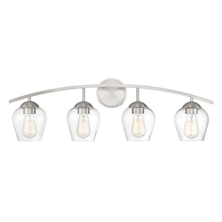 4-Light 33" Bathroom Vanity Light, Matte Black