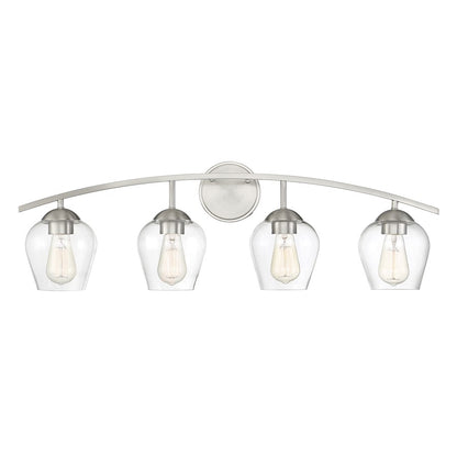 4-Light 33" Bathroom Vanity Light, Matte Black