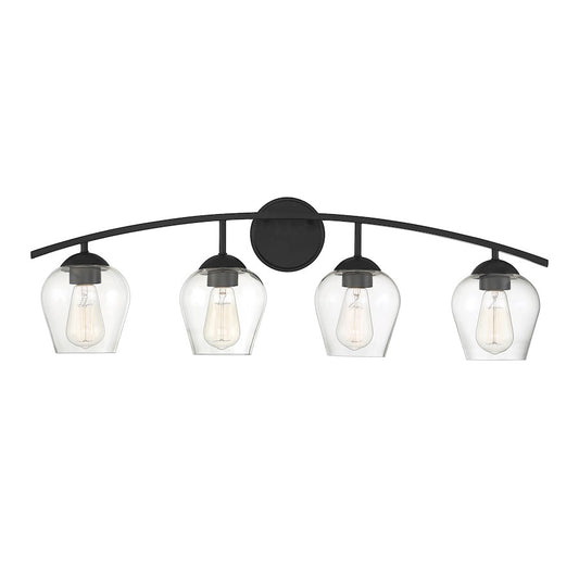 Savoy House 4-Light 33" Bathroom Vanity Light, Matte Black - M80033MBK