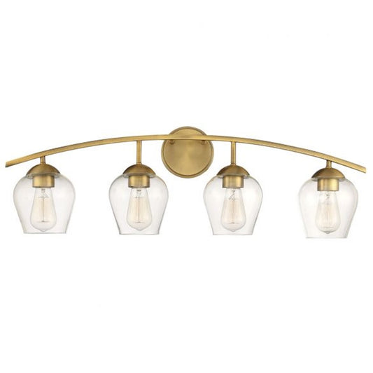 4-Light 33" Bathroom Vanity Light, Matte Black
