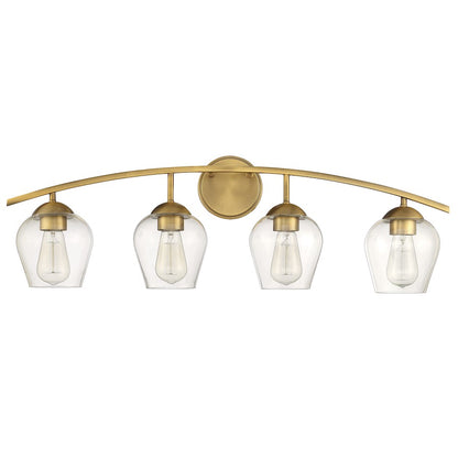 4-Light 33" Bathroom Vanity Light, Matte Black